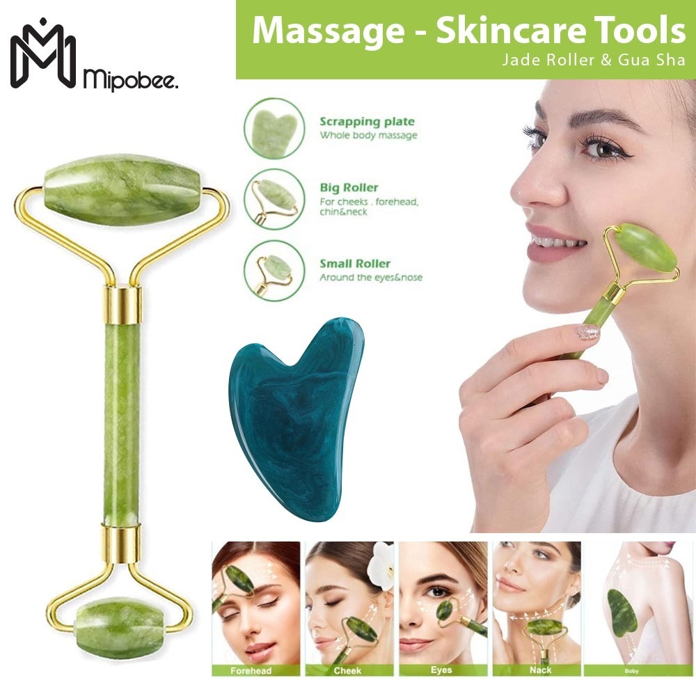 Jual Jade Roller Pijat Muka Tirus Facial Face Massage - Skincare Tools ...