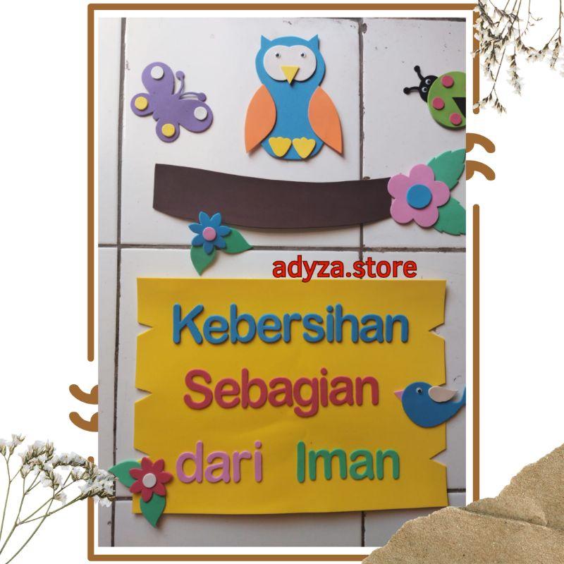 Jual adyza hiasan dinding kelas kebersihan sebagian dari iman | Shopee