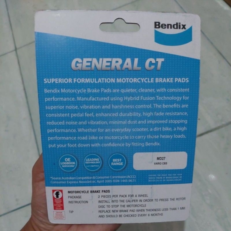 Jual Kampas Rem Depan BENDIX MD27 Burgman Street Avenis125 Nex ...