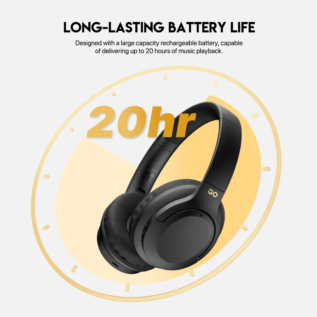 Fantech Headset Wireless Super Bass Bluetooth Bisa dilipat baterai 20 Jam Dual Mode Headphone GO VIBE WH05