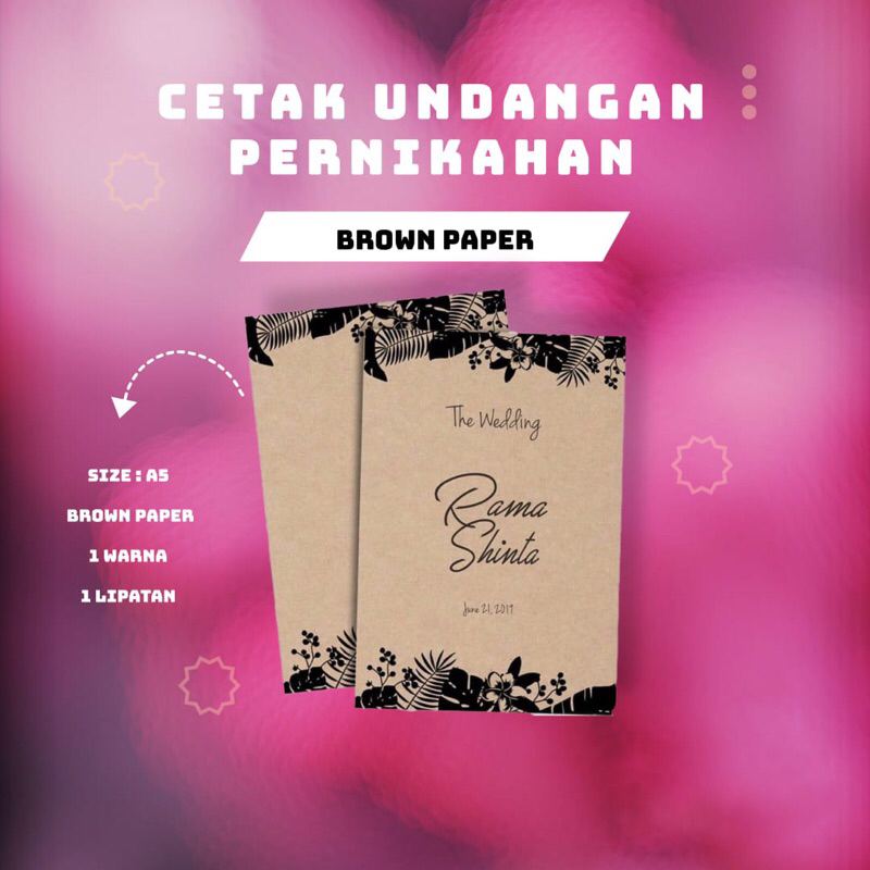 Jual cetak undangan kertas coklat | Shopee Indonesia