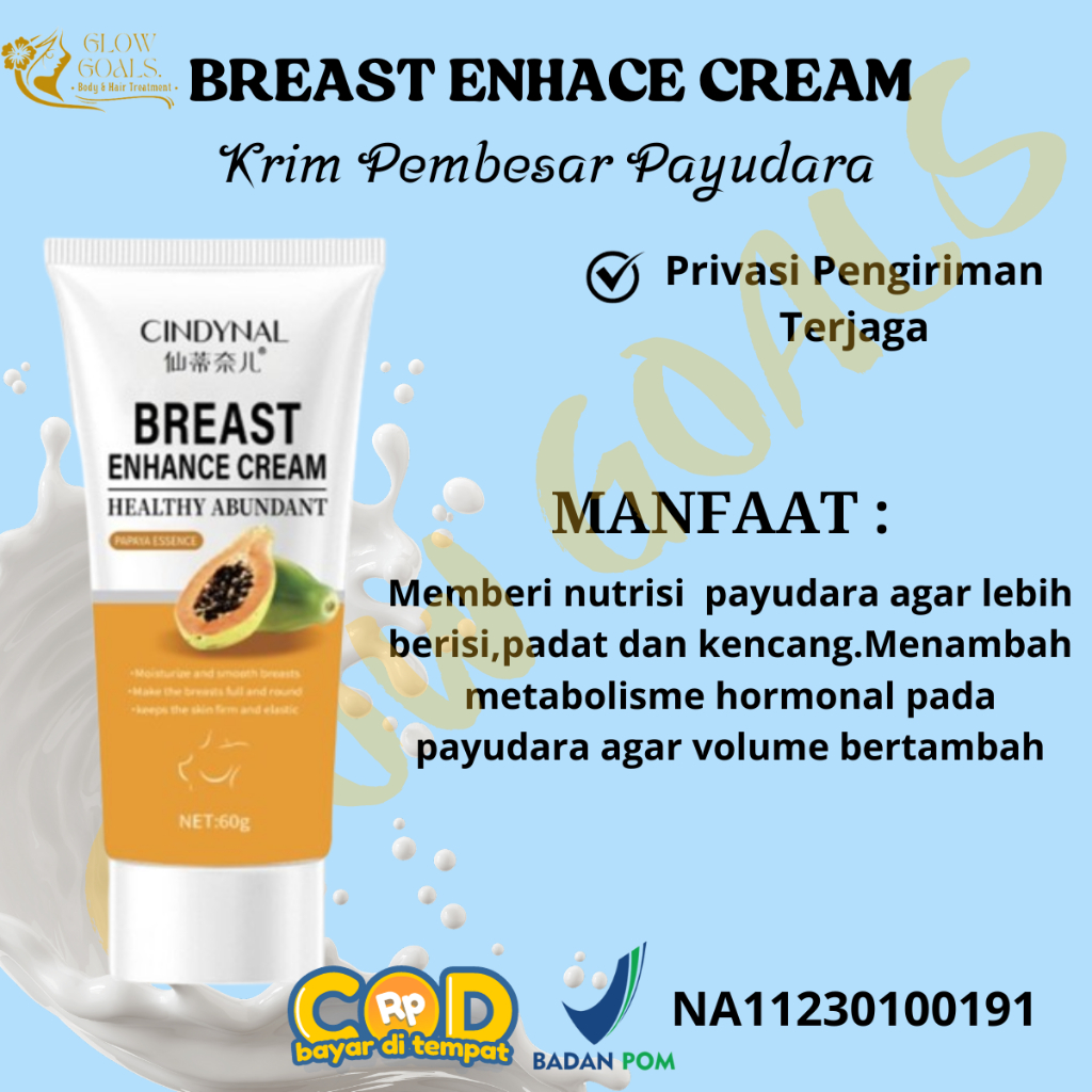 Jual BPOM CINDYNAL Breast Cream. Krim Pembesar Payudara Permanen Dan