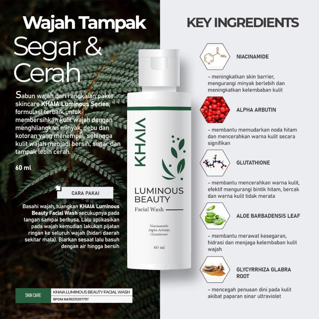 Jual Khaia Luminous Beauty Facial Wash Sabun Wajah Cair Shopee Indonesia