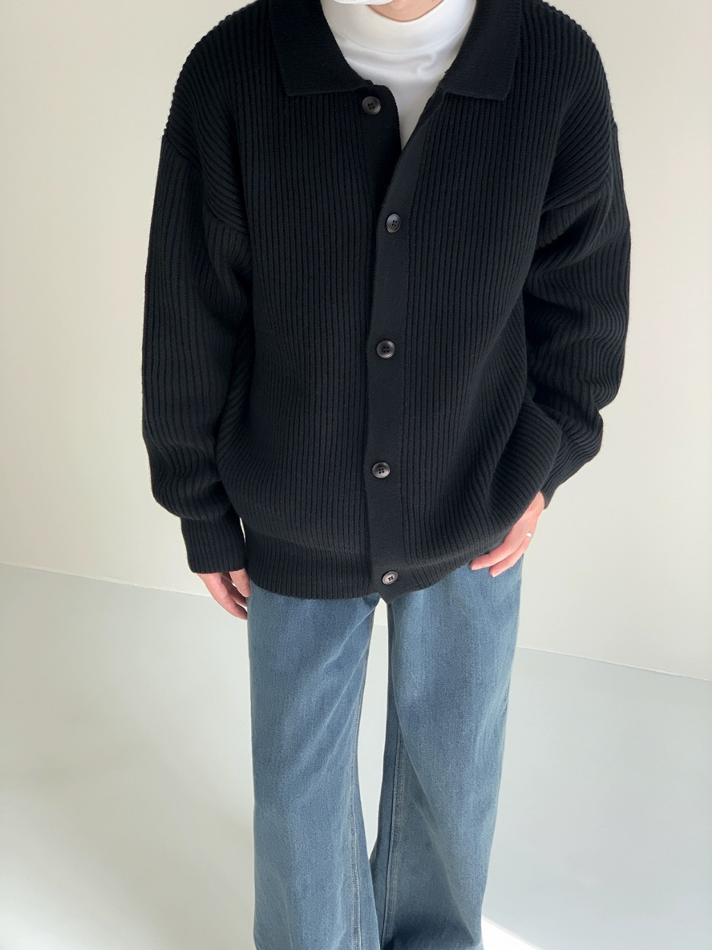 Jual TYLER KNITTED CARDIGAN (BLACK) | CARDIGAN RAJUT PRIA (HITAM ...