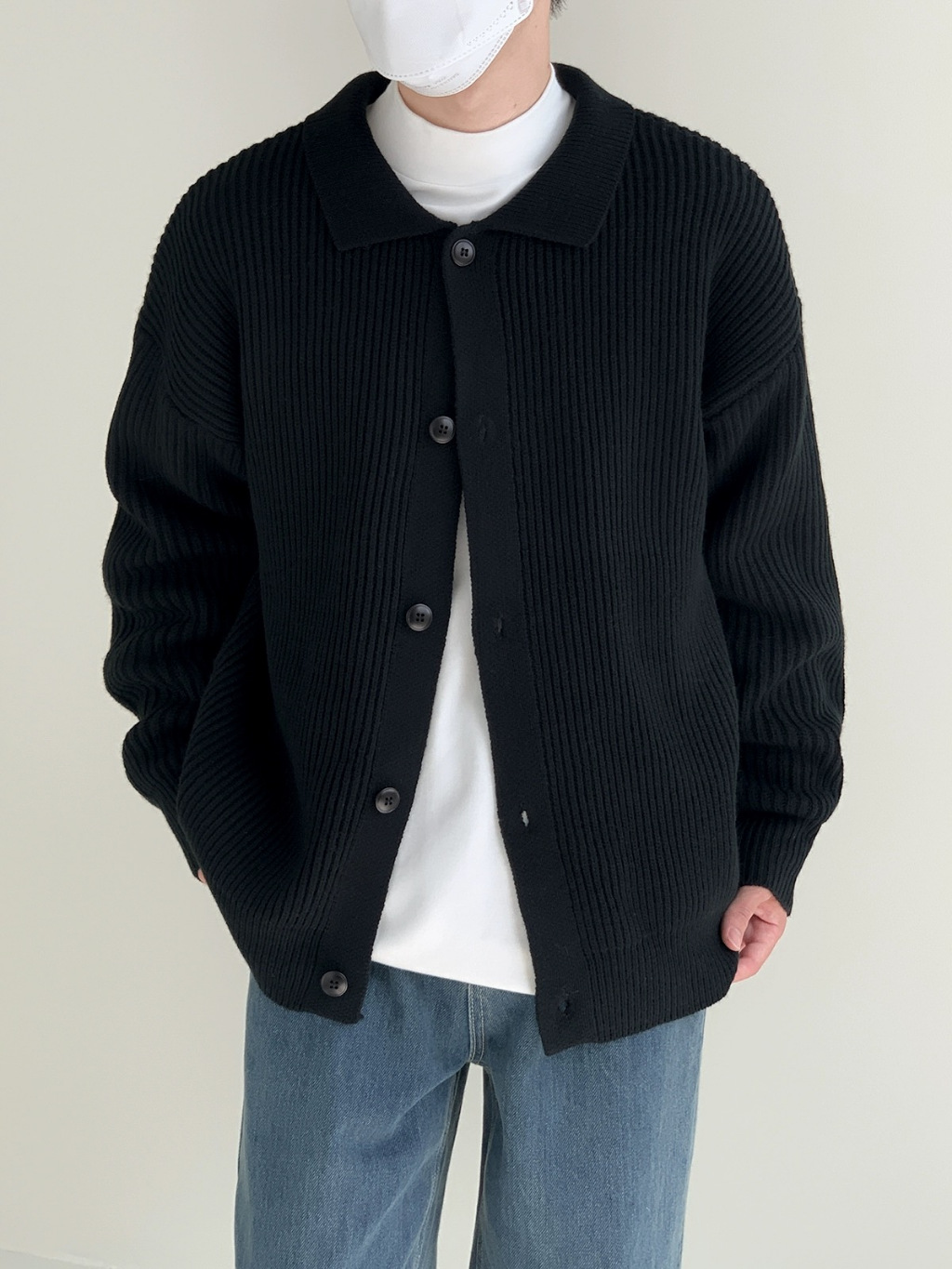 Jual TYLER KNITTED CARDIGAN (BLACK) | CARDIGAN RAJUT PRIA (HITAM ...