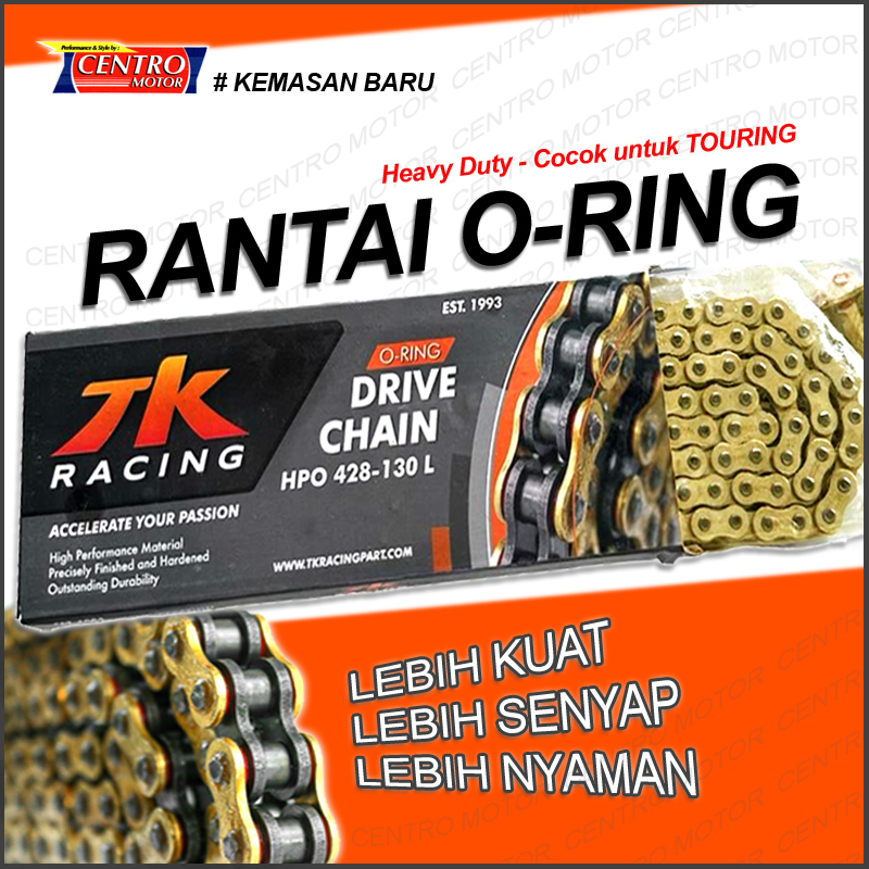 Jual RANTAI ORING TK RACING 428HPO-130L Gold.RANTAI MOTOR VIXION/CB150R ...