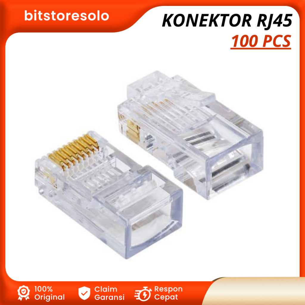 Jual Konektor LAN RJ45 Connector RJ45 Isi 100pcs | Shopee Indonesia