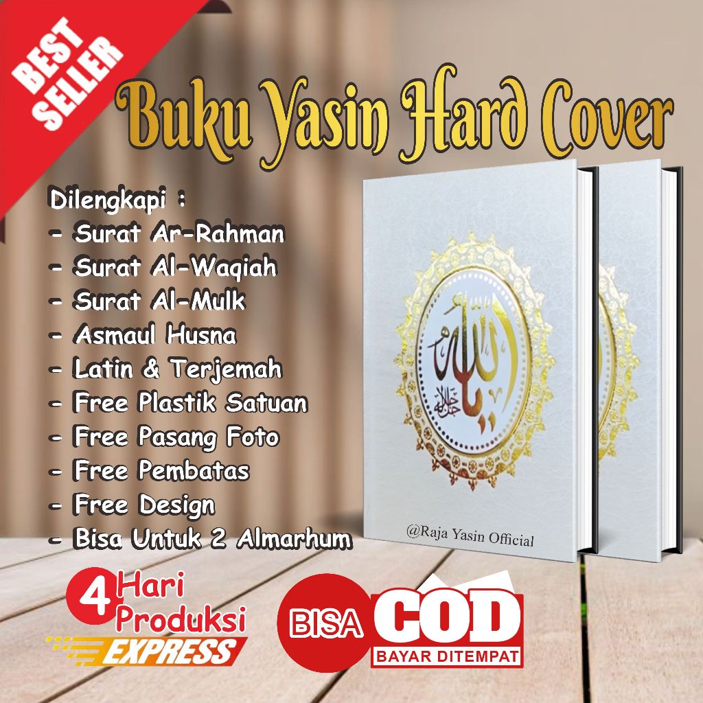 Jual Cetak Buku Yasin Dan Tahlil Hard Cover Bludru Custom Foto Murah 128 Halaman 40 Harian