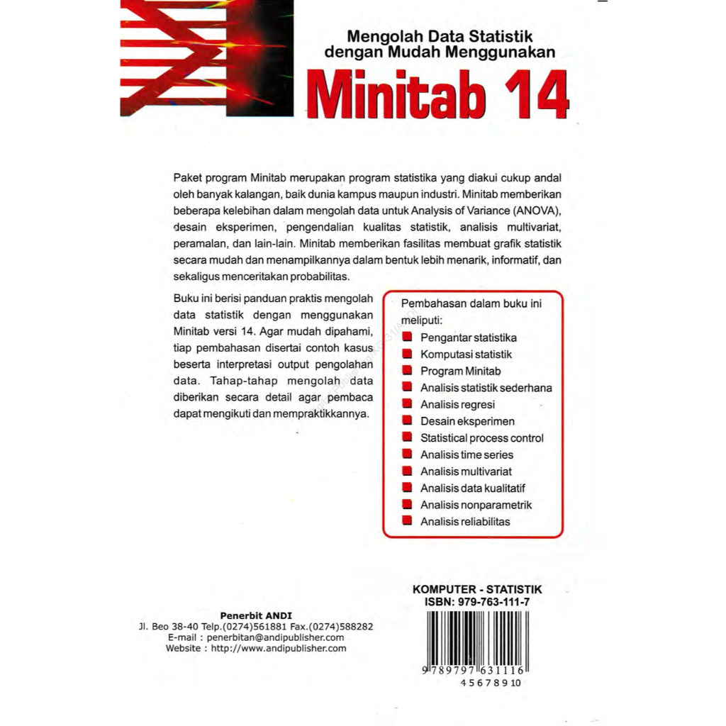 Jual Buku Mengolah Data Statistik dengan Mudah Menggunakan Minitab 14 ...