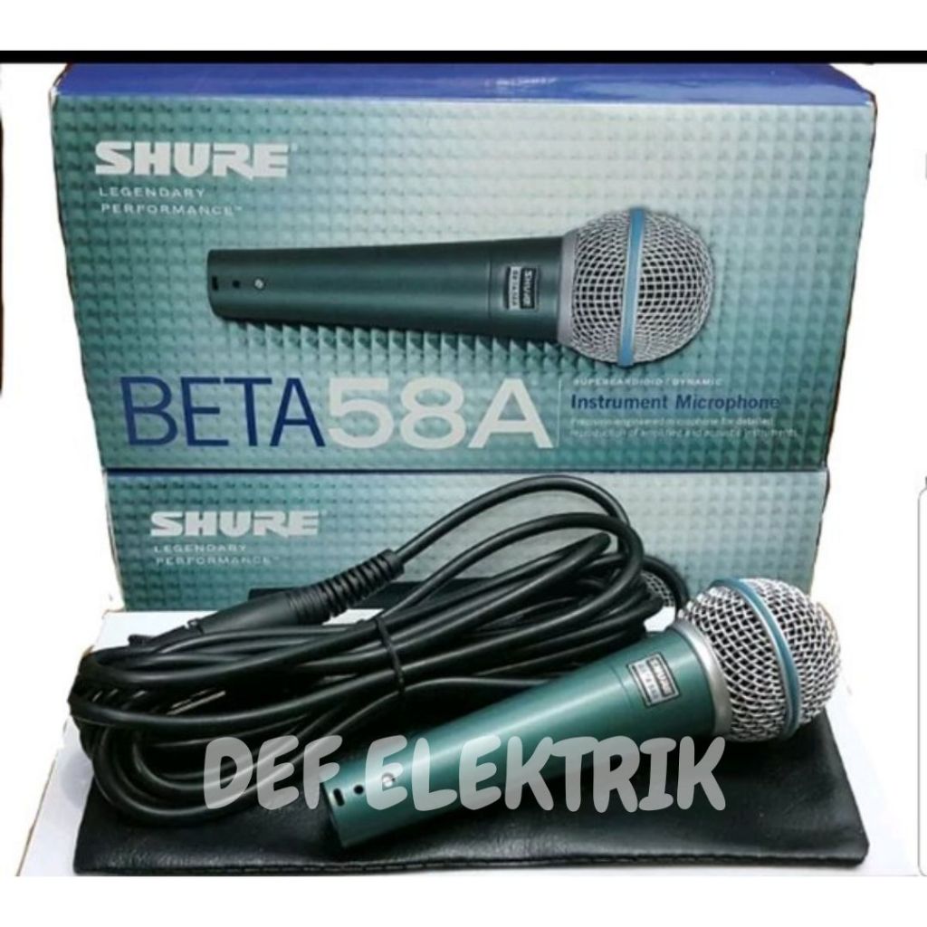 Jual MIC SHURE BETA 58A BETA58A MICROPHONE KABEL Shopee Indonesia