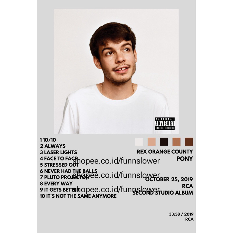 Jual Poster Album/Single/EP Pony - Rex Orange County | Shopee Indonesia