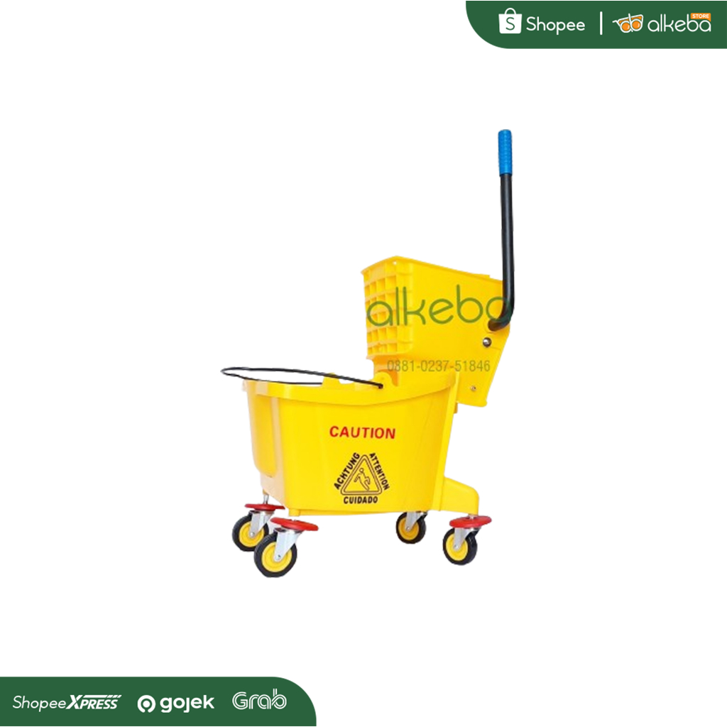 Jual Single Bucket / Alat Pel Lantai 32 L Wringer Trolley Murah ...