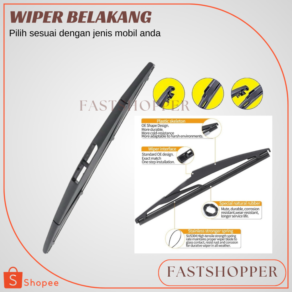 Jual WIPER BELAKANG MODEL OEM 14 INCH 3 LOCK HONDA JAZZ GD3 - OEM14H ...