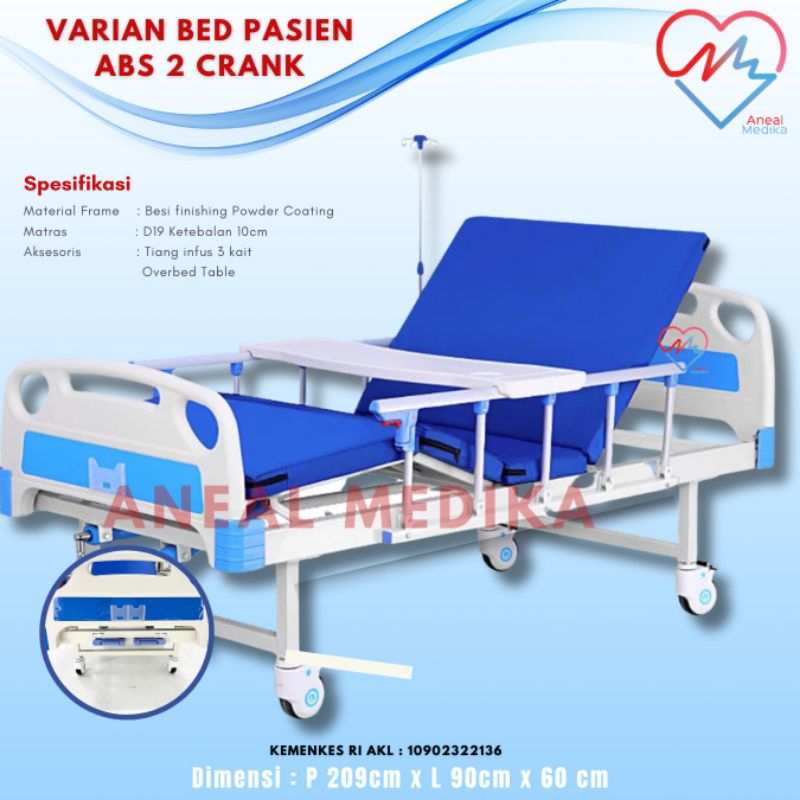Jual Bed Pasien 2 Crank Abs Bed 2 Crank Manual Ranjang Pasien Rumah