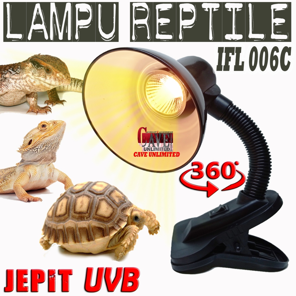 Jual IFL006C HEATING LAMP SEPAKET FITTING JEPIT+LAMPU UVB HEATING LAMP