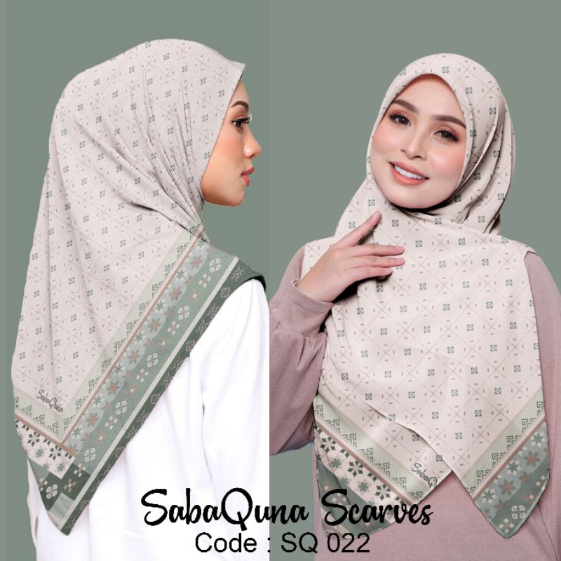 Jual Sabaquna Hijab SQ022/Kerudung segi empat voal premium/2024