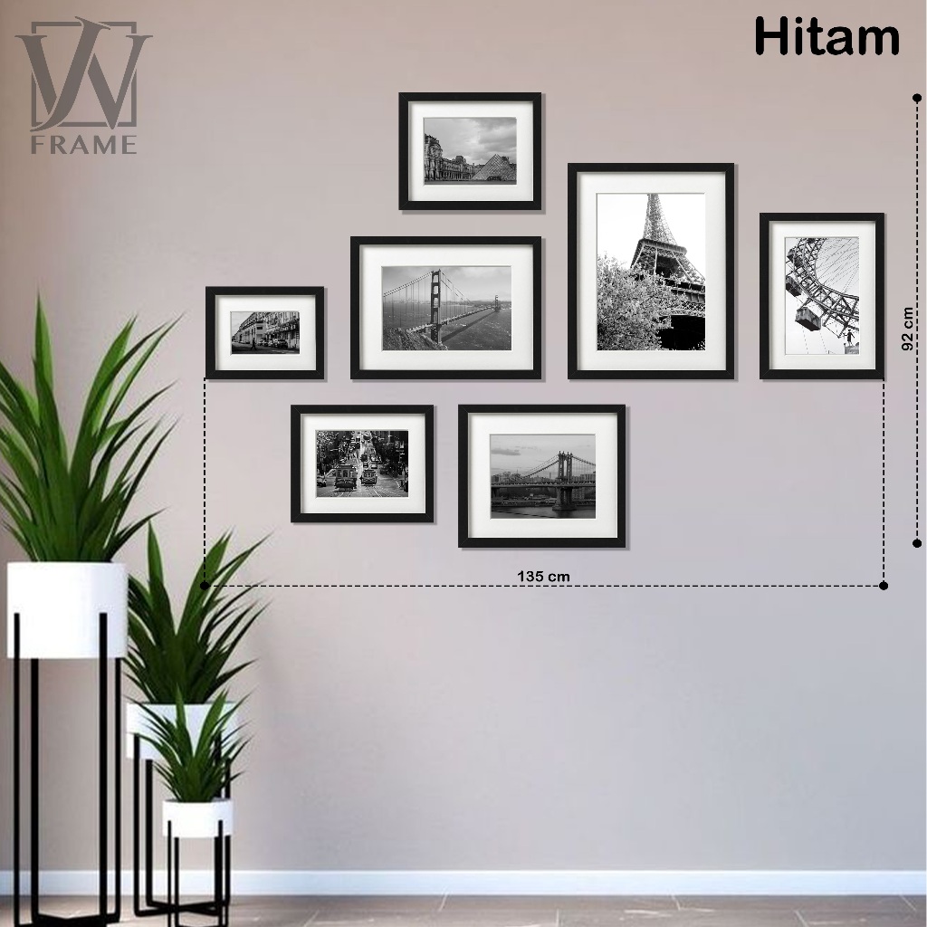 Jual BINGKAI FOTO KOLASE 7 PCS WARNA HITAM & PUTIH | Shopee Indonesia