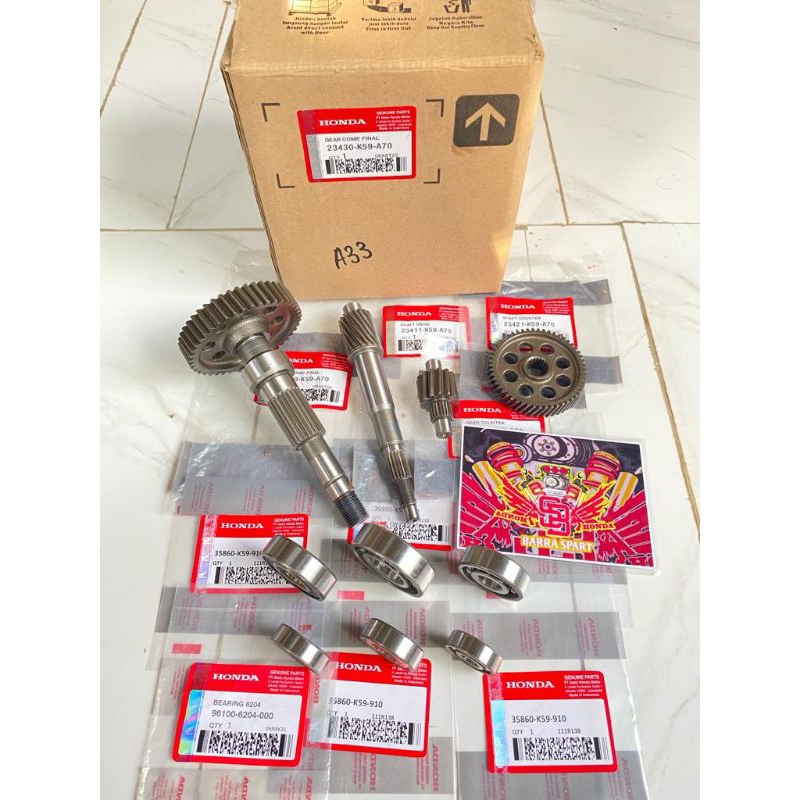 Jual GIGI RASIO SET 4PCS+BEARING RASIO KOMPLIT HONDA VARIO 150 OLD ...