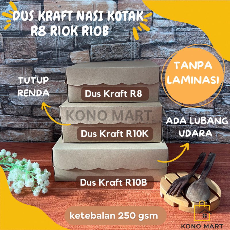 Jual Dus Kraft Nasi Kotak Katering R8 R10K R10B Tanpa Laminasi 350gsm ...