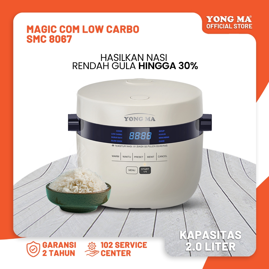Jual YONG MA Magic Com Digital Rice Cooker Low Carbo SMC 8067(2.0LT ...