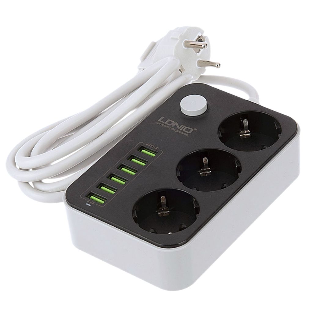 Jual Colokan Listrik 9 Lubang Power Socket LDNIO SE3631 3 Socket 6 USB ...