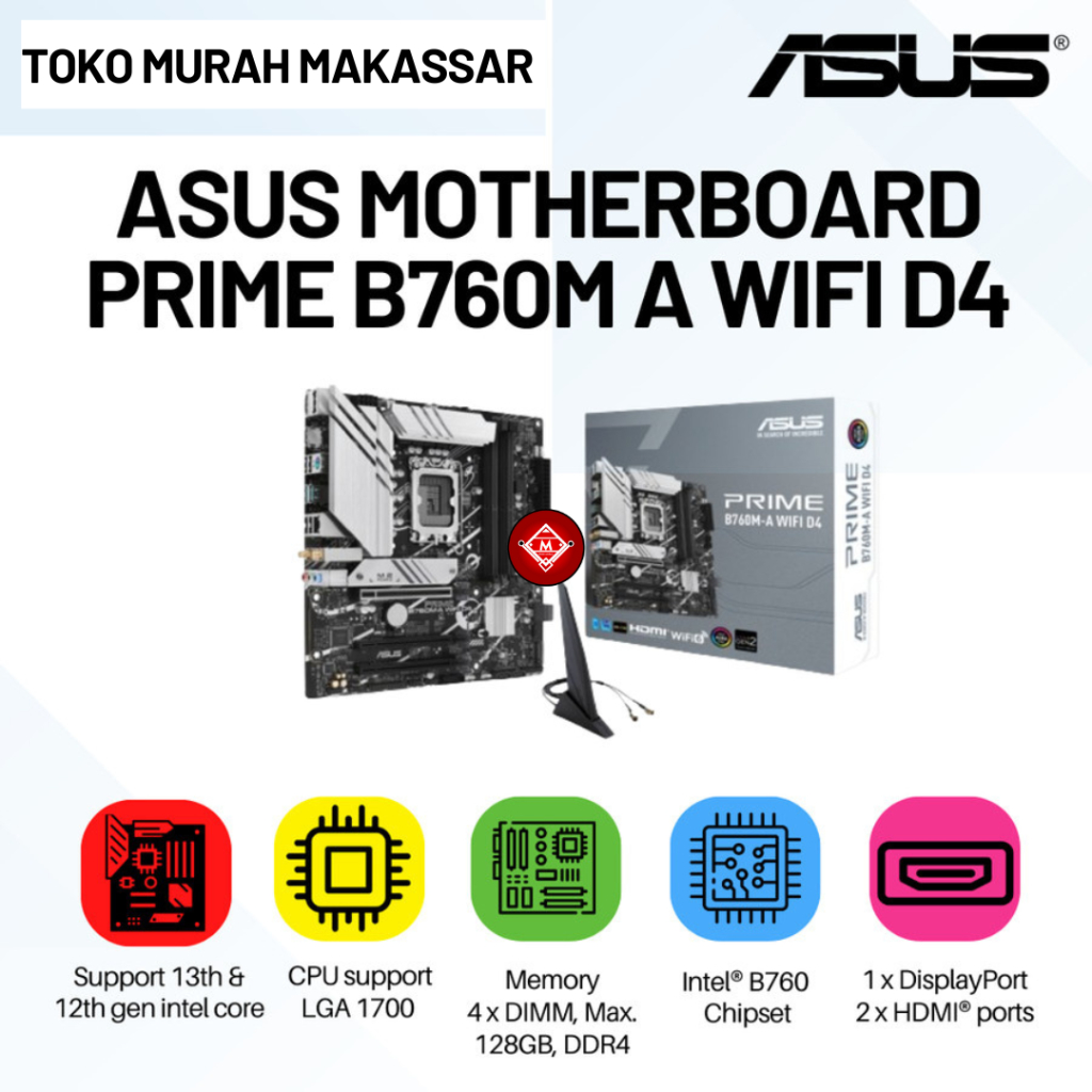 Jual Motherboard Asus Prime B760M-A D4 Intel B760 LGA 1700 DDR4 m-ATX ...