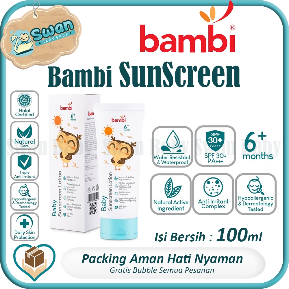 Jual Bambi Baby Sunscreen Lotion 100ml Shopee Indonesia