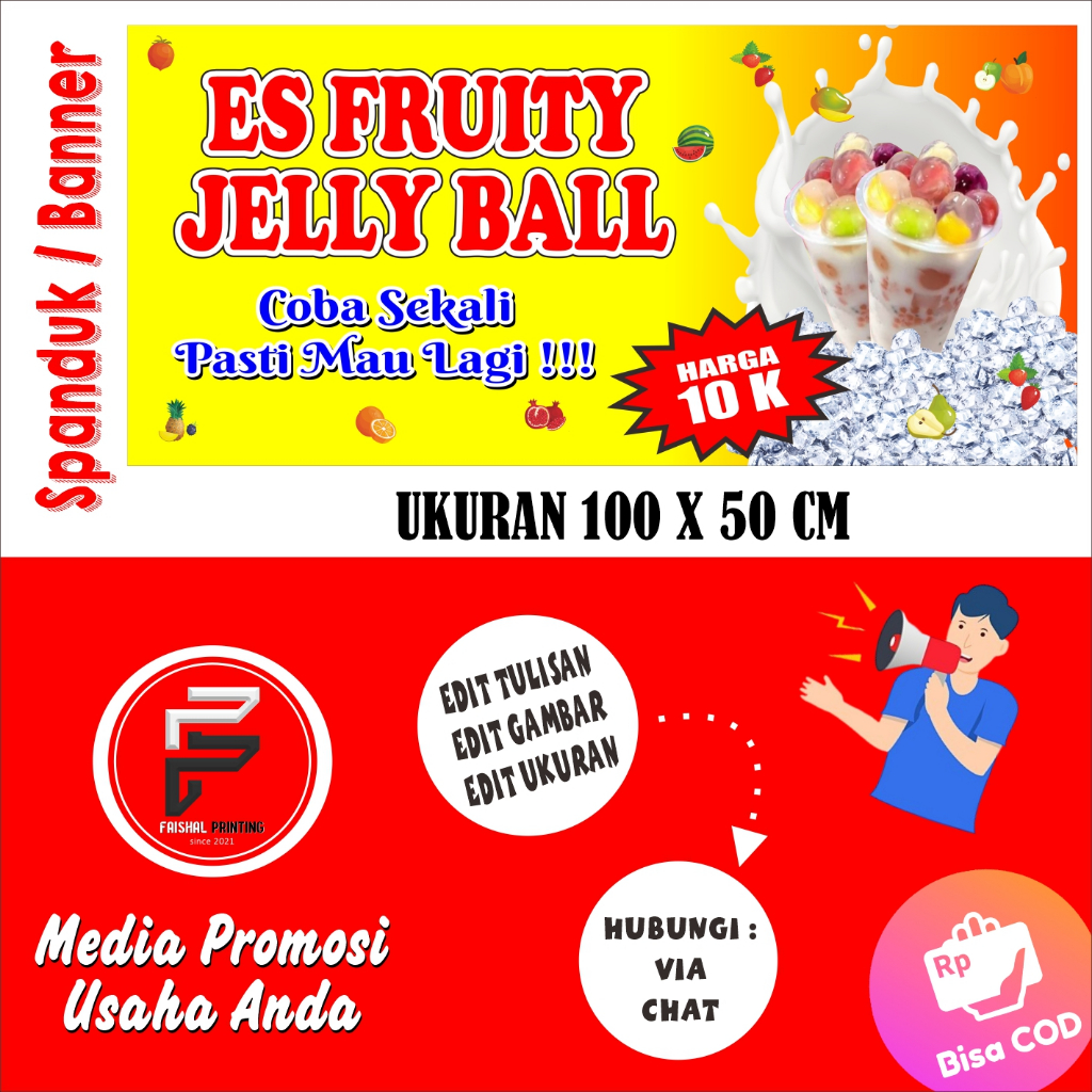 Jual Banner Es jelly Ball / Spanduk Es jelly / Banner Es Buah Jelly