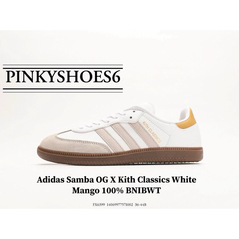 Jual Sepatu Adidas Samba OG X Kith Classics White Mango 100