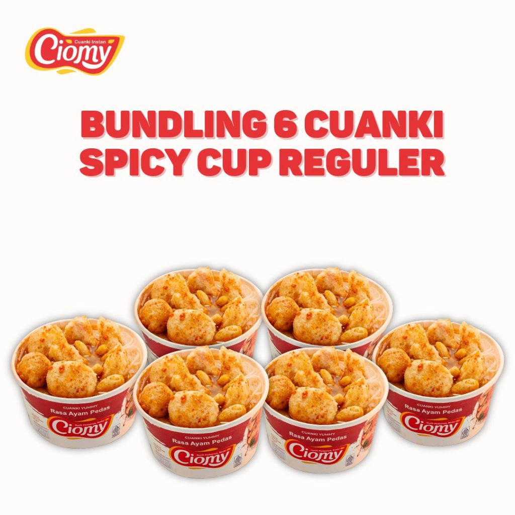 Jual 𝐂𝐈𝐎𝐌𝐘 Cuanki Chiken Spicy Cup Viral Kereta Api Paket Bundling 6