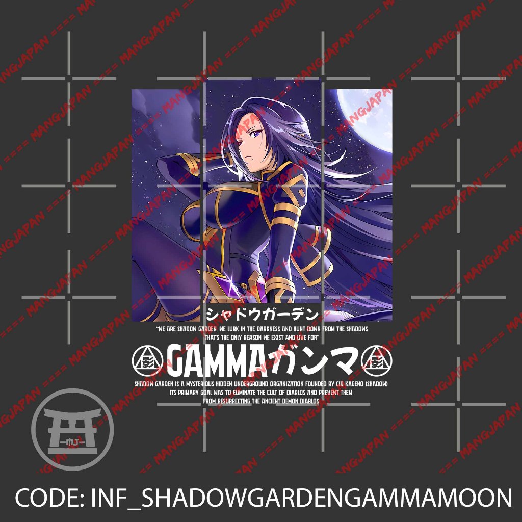 Jual Kaos Distro Infinite Anime Shadow Garden Gamma Moon The Eminence