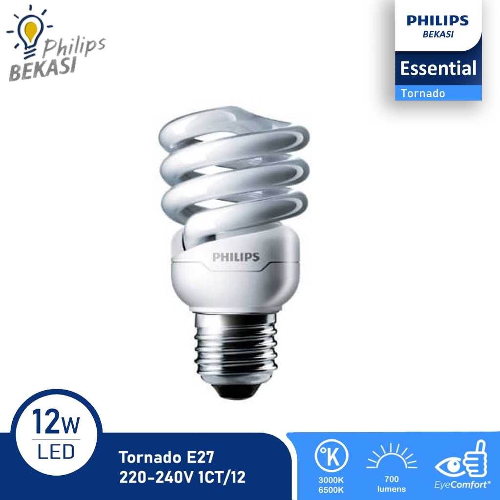 Jual Lampu Philips TORNADO 12W CDL E27 220-240V 1CT/12 - Putih | Shopee ...