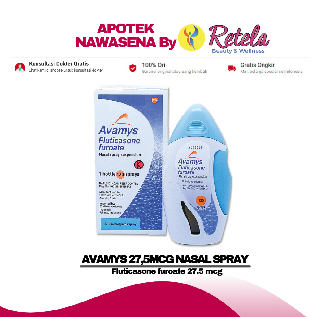 Jual AVAMYS 27,5MCG NASAL SPRAY ( Fluticasone furoate 27.5 mcg