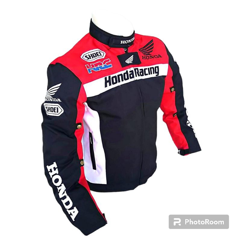 Jual Jaket Motor Pria Honda Racing Harian Full Bordir Printing Red ...