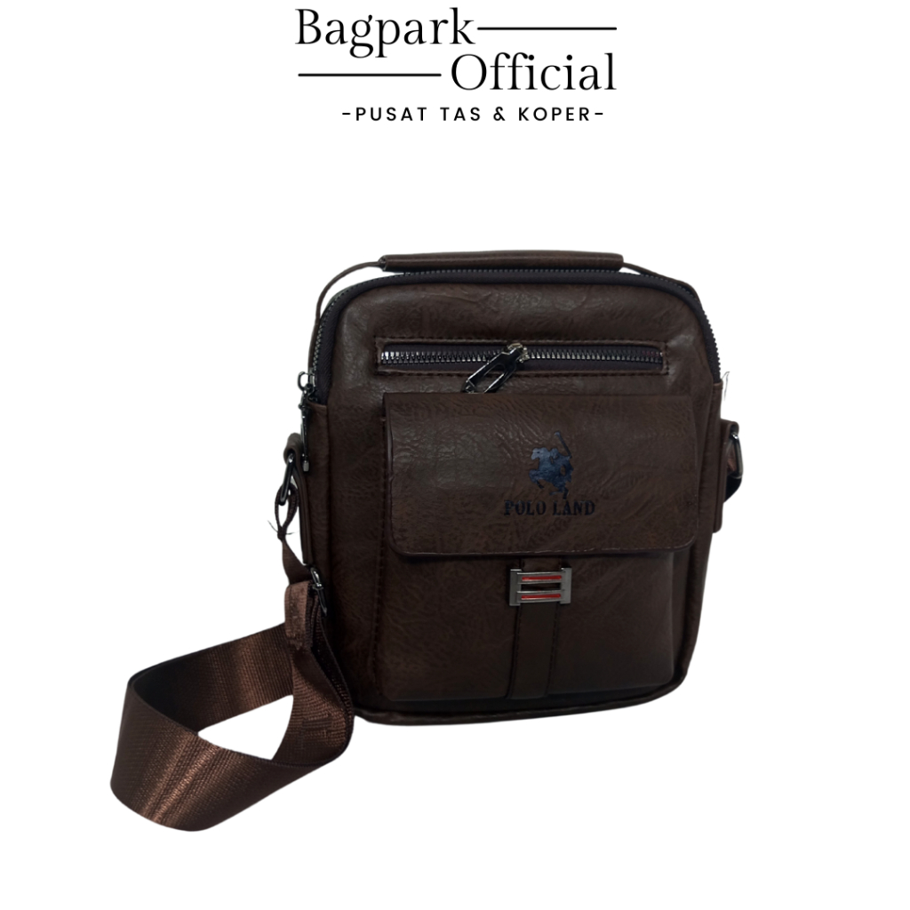 Tas Selempang Pria Polo Land Kulit Import Tas Kerja Pria Tas Santai Pria  Tas Selempang Acara Formal Motif Simple Kekinian Tas Sling Bag Kulit