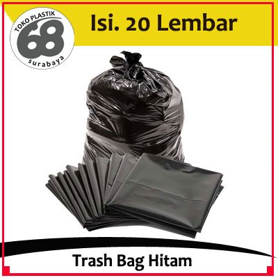 (20 Lembar) Kresek Sampah / Trash Bag Warna Hitam