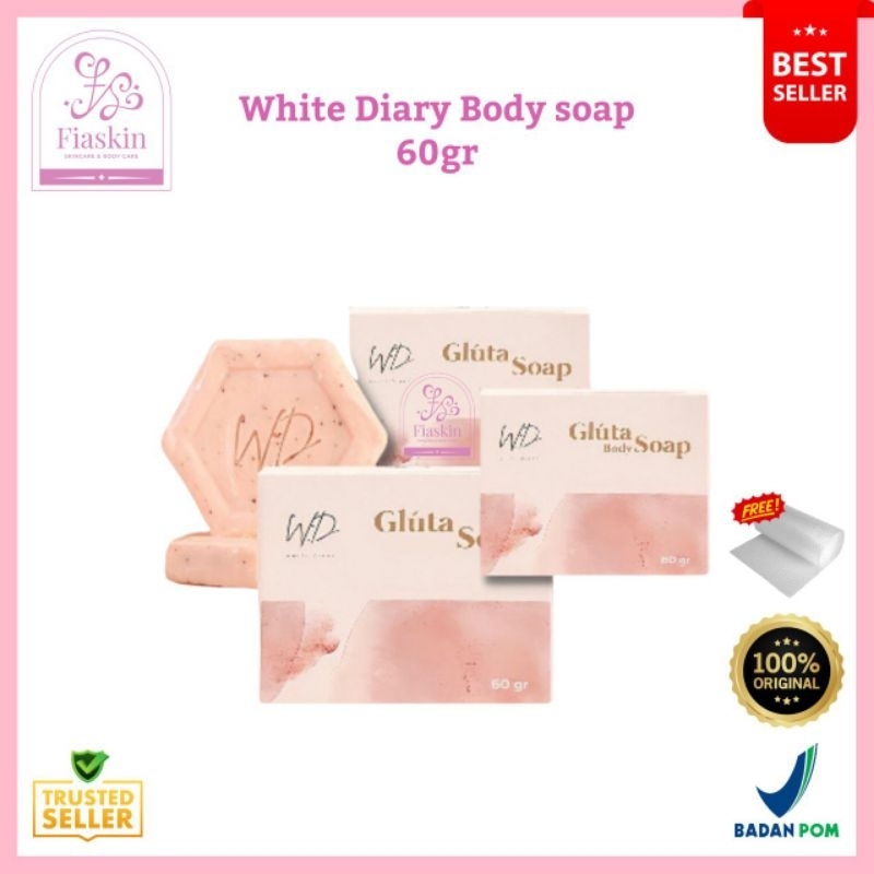 Jual White Diary Gluta body soap Sabun badan pemutih / whitening