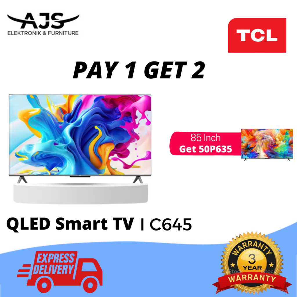 Jual TCL 85C645 QLED 85 INCH GOOGLE TV 4K UHD HDR 10 DOLBY ATMOS VISION ...