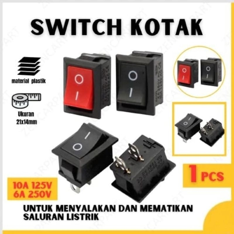 Jual Tombol On Off Motor Mobil Kotak// Saklar Switch On Of LED Stang ...