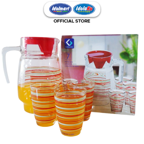 Jual IDOLMART Teko Set Kaca Kimglass Tarrogona 1 Pitcher 4 Gelas