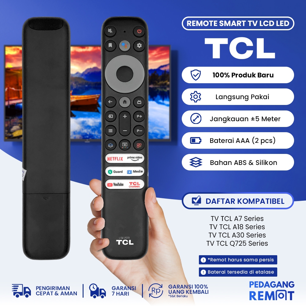 Jual Remote TV TCL Smart TV Tipe A7 A18 A30 Q725 Non Voice / Remot TV ...