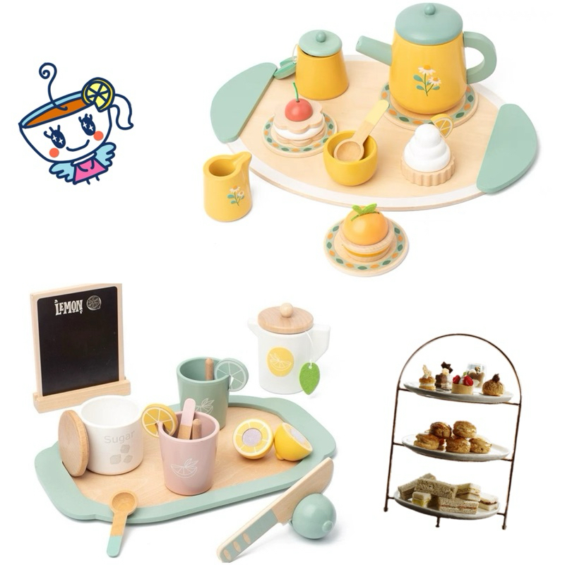 Jual kabi wooden tea set party pretend play role play mainan peran ...