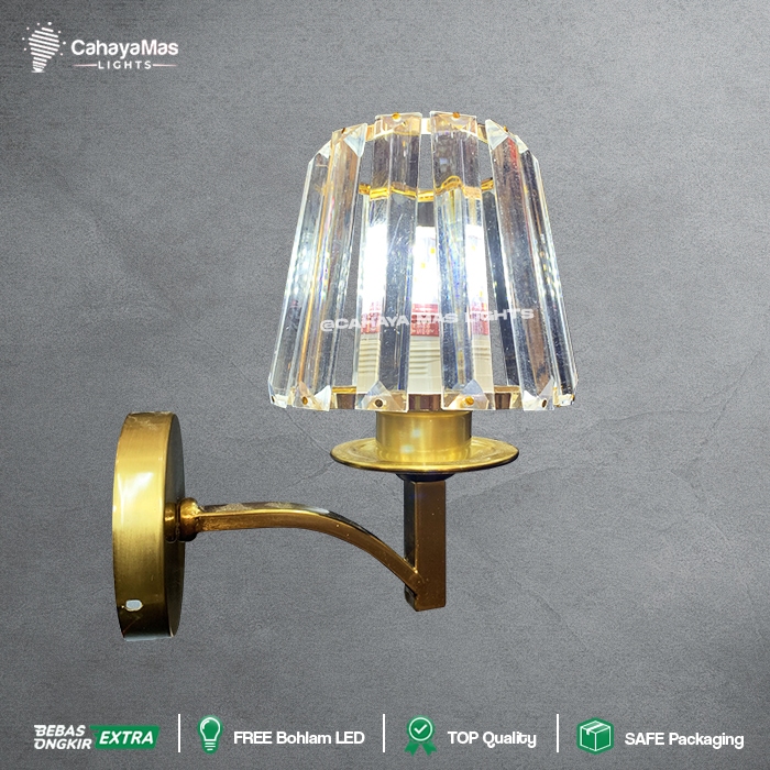 Jual Lampu Hias Dinding Kristal Indoor Classic Modern Mewah Elegan Gold