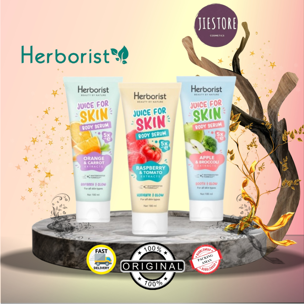 Jual HERBORIST Body Serum 180ml Exfoliating Gel Scrub 150ml Face Scrub 60g Orange & Carrot