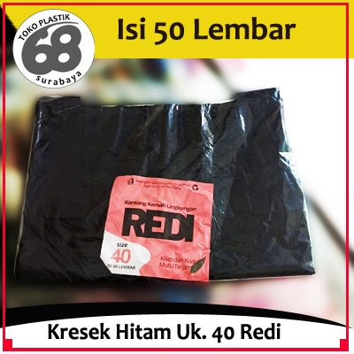 Kresek Hitam Uk. 40 / 35 / 28 cm Isi 50 Lembar