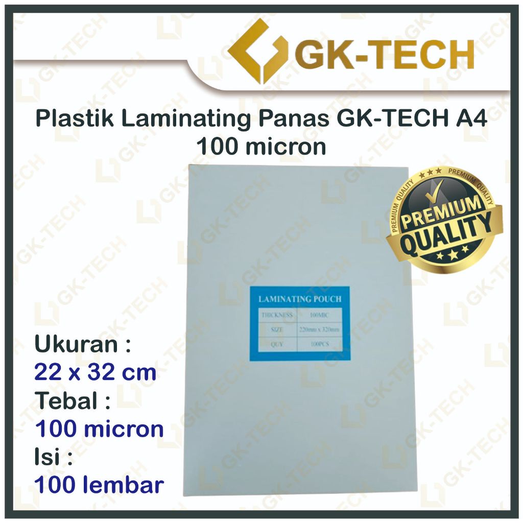 Jual Plastik Laminating GKTech F4 A4 Laminasi Panas Hot Laminating 100