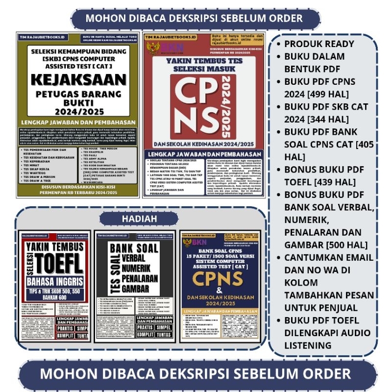 Jual BUKU YAKIN TEMBUS ASN CPNS SKD & SKB CAT PETUGAS BARANG BUKTI 2024 ...