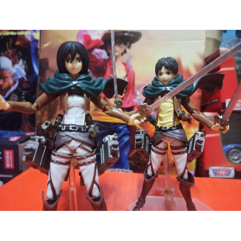 Jual Attack on Titan figure Eren Yeager Mikasa AOT figma Shf | Shopee ...