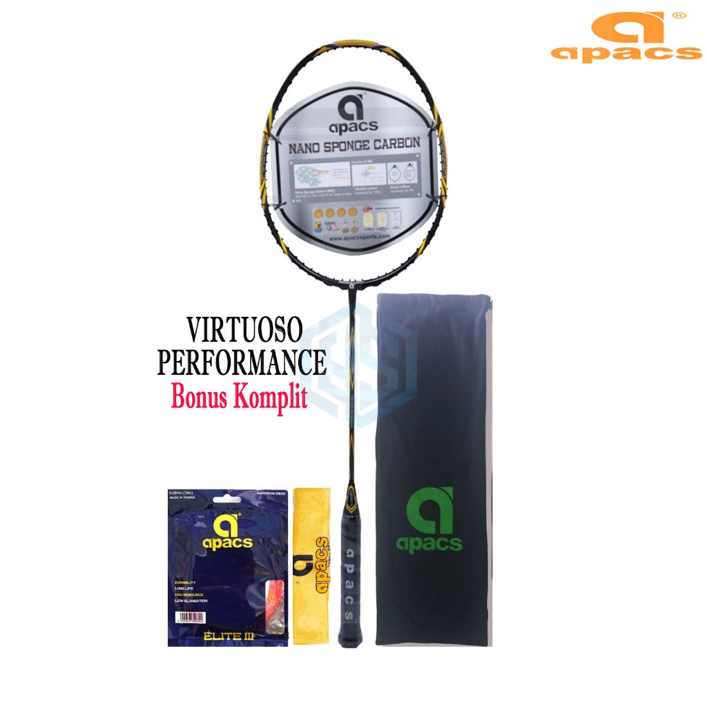 Jual Raket Badminton Apacs Virtuoso Performance Bonus Komplit | Shopee ...