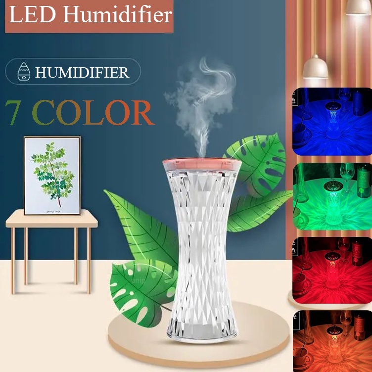 Jual H Air Humidifier Diffuser Udara Purifier 2 in 1 LED 7 Color ...